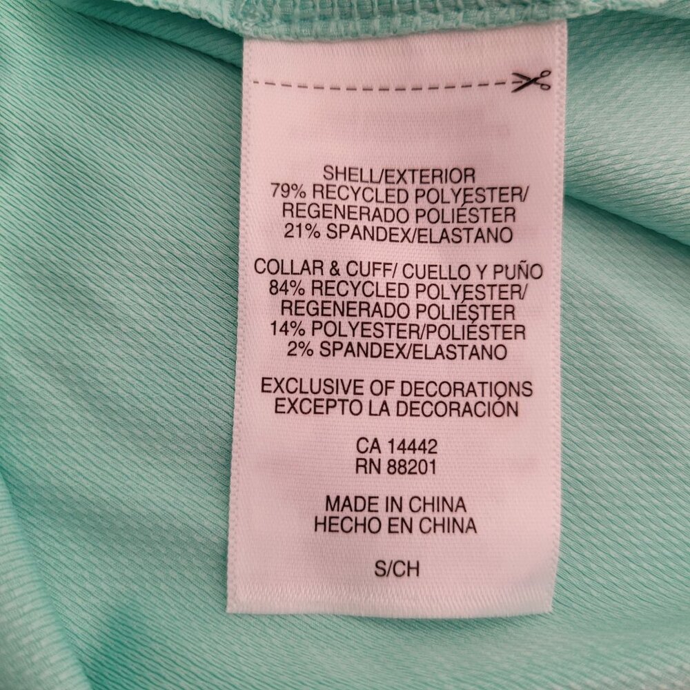 Mondetta Women's Active 1/4-Zip Short Sleeve Mesh Polo Shirt Green Small - Picture 7 of 11